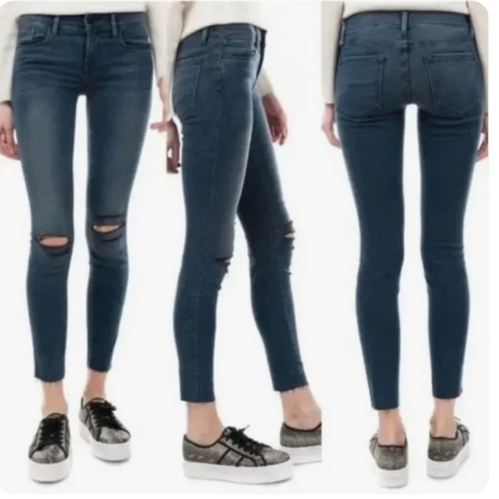 EUC-  Frame Denim Le skinny de Jeanne-‎ rips- size 26